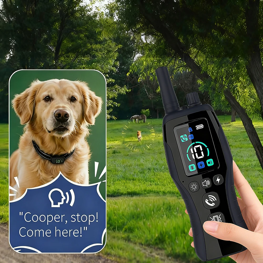 

Dog Training Collar 6500FT with Remote Innovative IPX7 Waterproof with 4 Training Modes Rechargeable E-Collar for All Breeds