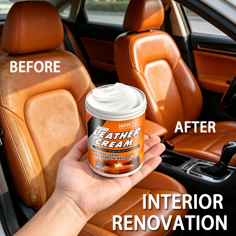 Auto Leather Cream Restorer | Deep Conditioning for Cracked Car Seats | UV Protection | Restores Suppleness And Prevents Fading