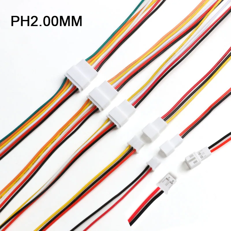 10Sets/20Pcs 20CM JST PH 2.0 Connector Plug Jack Male Female 2/3/4/5/6 Pin Micro Cables JST PH 2.0mm Male Female Connectors