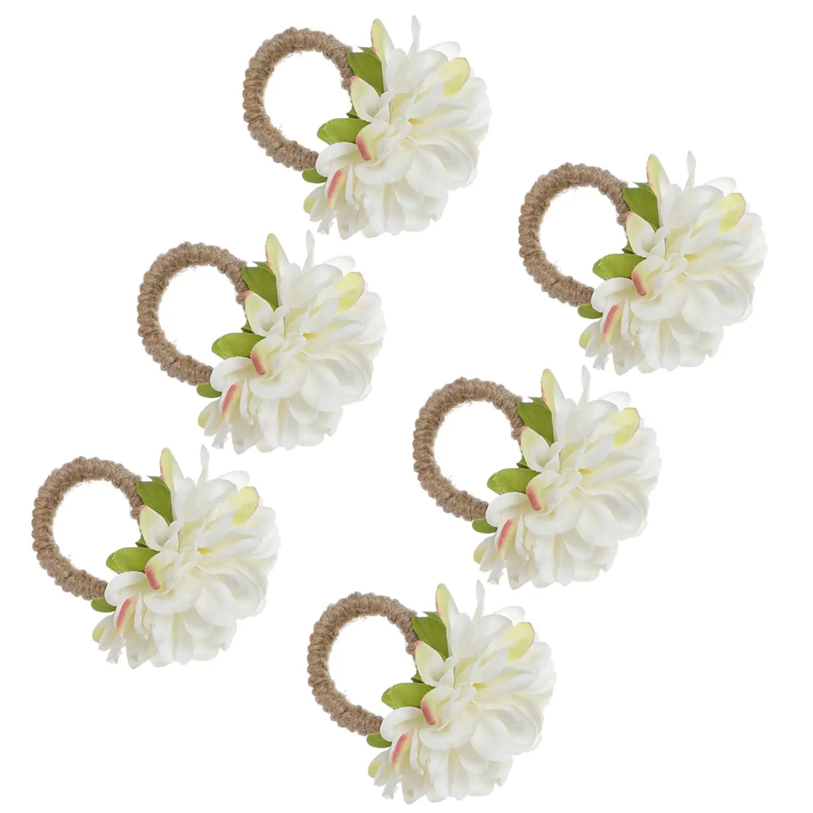 6 Pieces Flower Shaped Napkin Rings Crafts for Festival Holiday Centerpieces Decoration