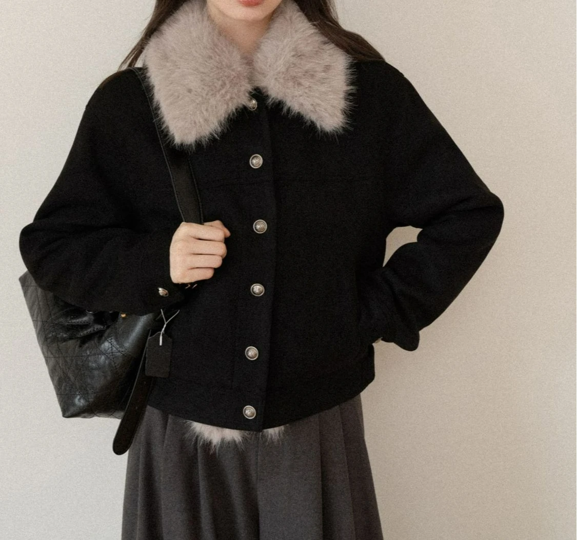 Veste courte rembourrée à revers rétro pour femme, nouvelle atmosphère d'hiver, ample et chaude, 2025