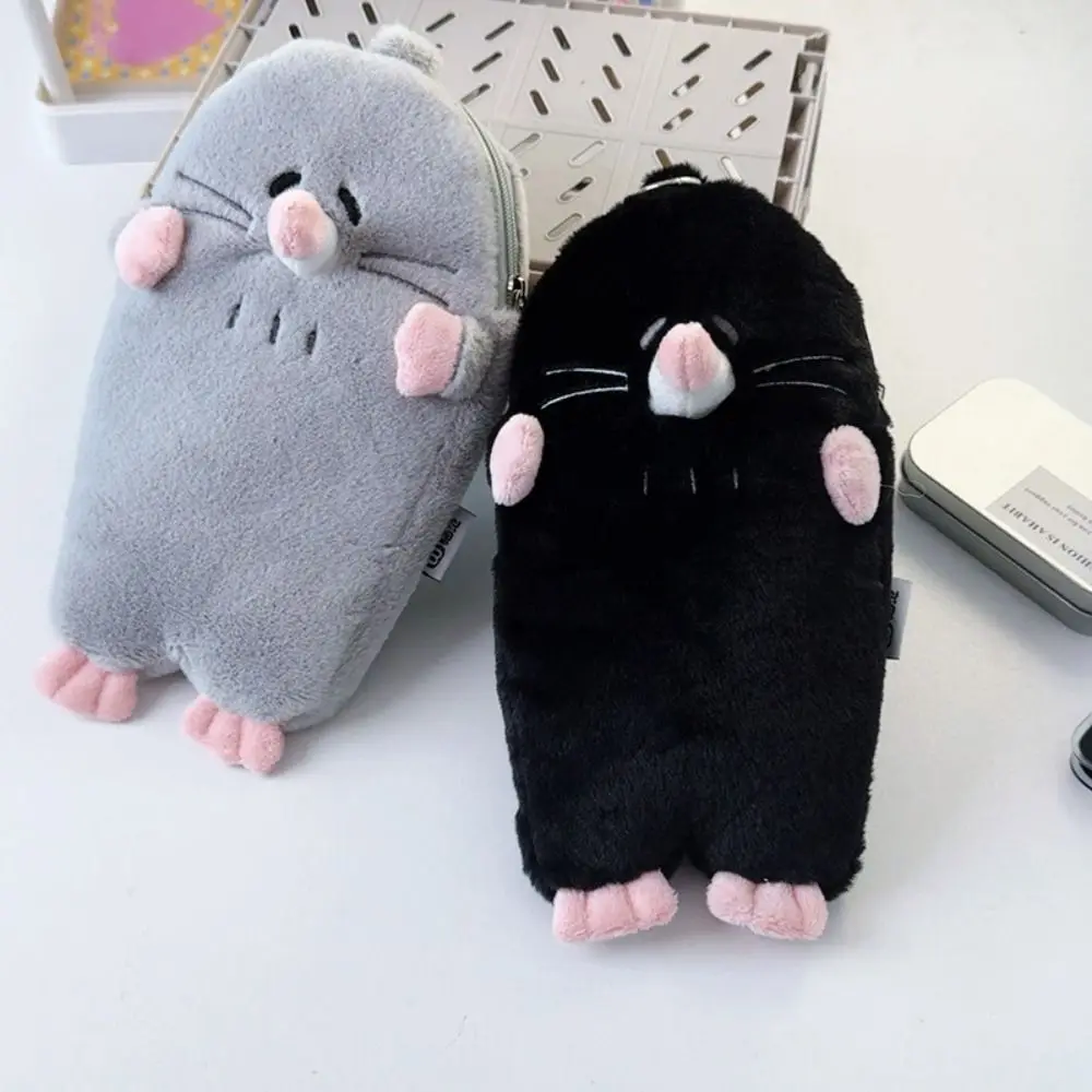 Durable 3D Mole Pencil Case Cute Cartoon Stationery Storage Bag Large Capacity Creative Stationery Case Middle School Student