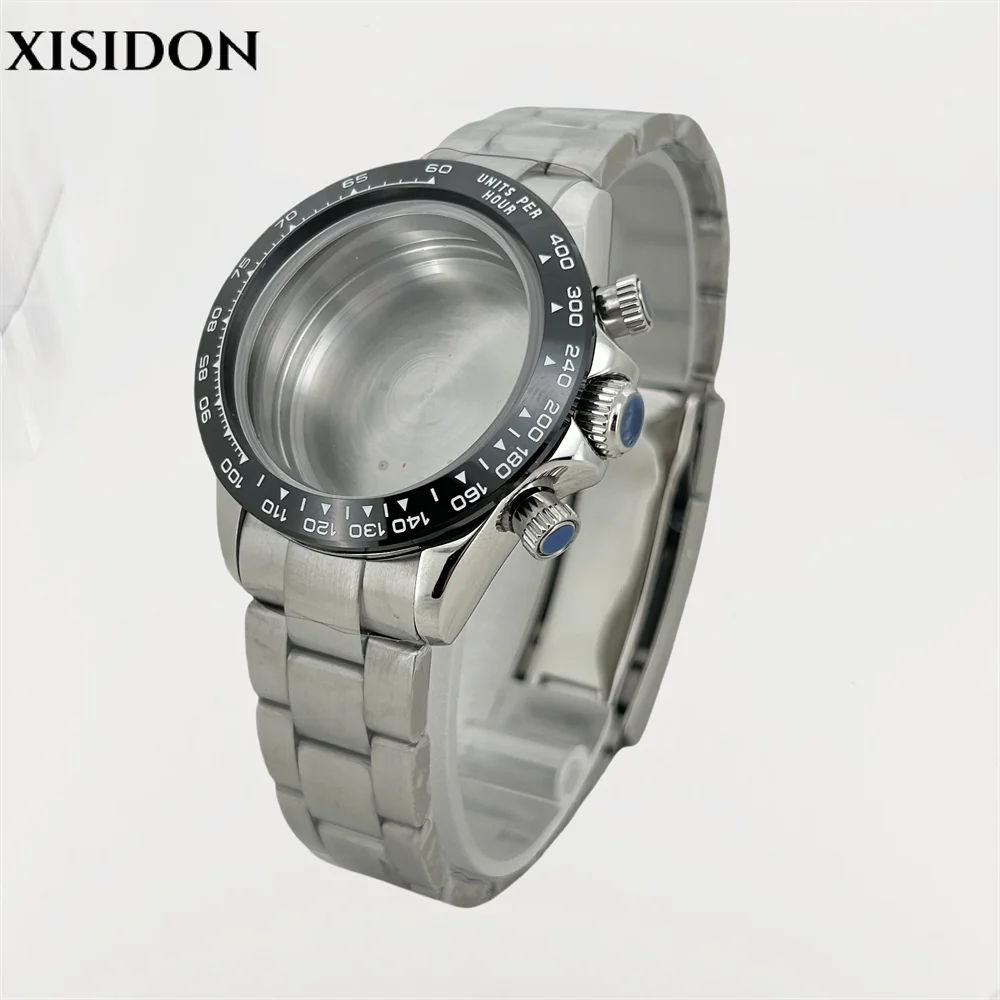 Rose Gold Watch Case 316L Stainless Steel Sapphire Crystal Bracelet Endlink for Daytona VK63 Movement Ceramic Parts 29.5mm Dial