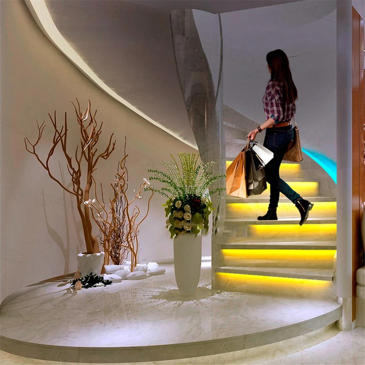 

【Hot&Price】WS2811 Led Strip Lights 6-36 Channel Human Infrared Touch Multi-Function Induction Controller Staircase Lamp Running