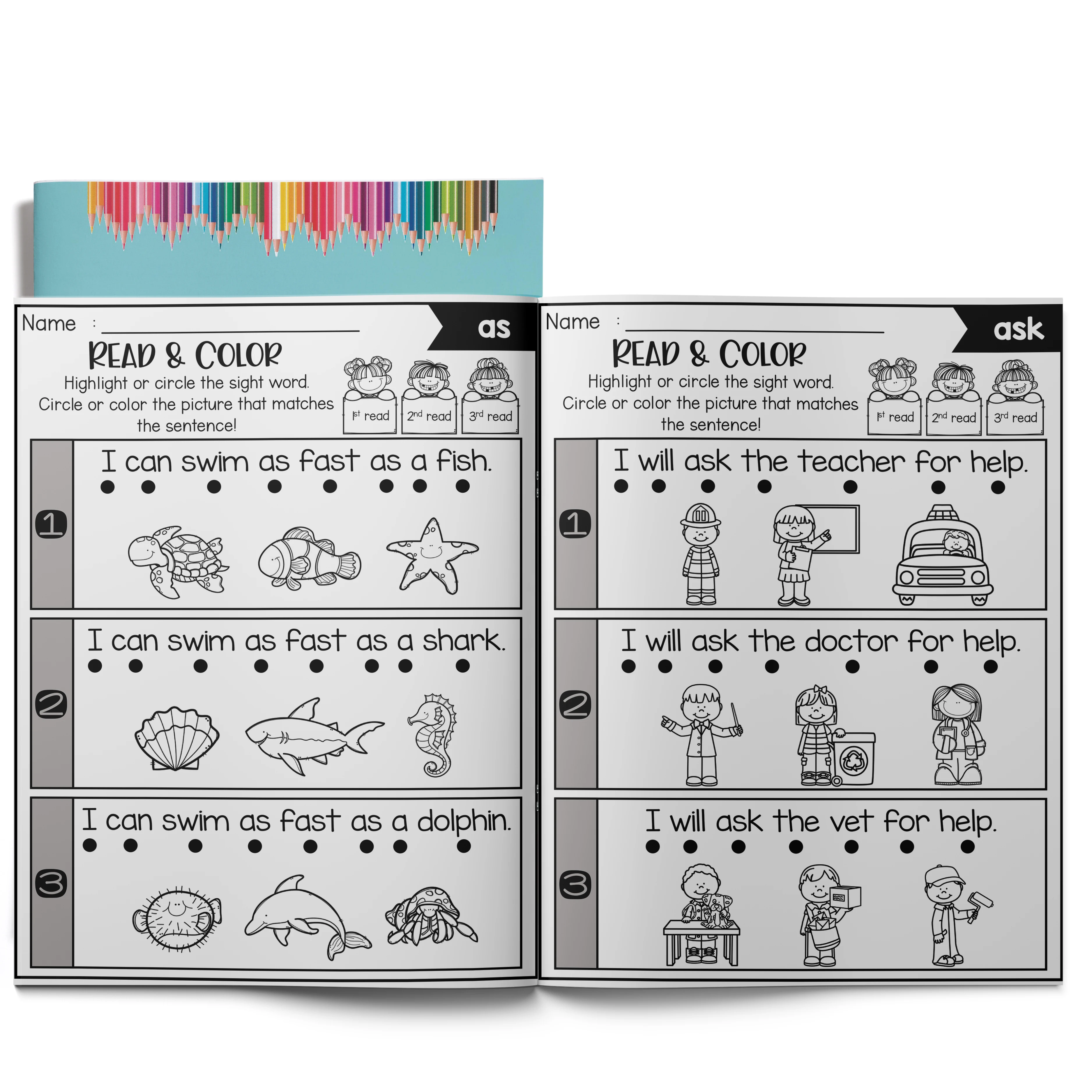 English Reading Comprehension Workbook for Kids, Reading Practice Book, Improve Vocabulary, Reading & Comprehension Skills
