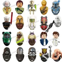 Star Wars Yoda Mandalorian Han Solo C-3PO Leia Darth Vader BbbaFett Block Mini Robot Figure Toy Bricks Assembling Doll