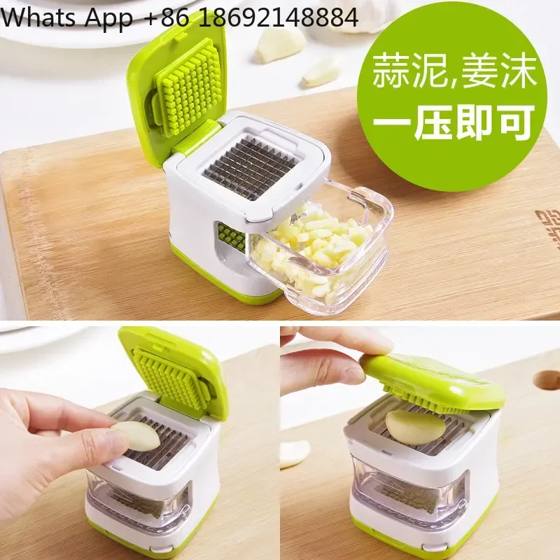 For Garlic Cutter Mini Vegetable Chopper  Minced Garlic Press Tool with Dual-Side Pressing Function