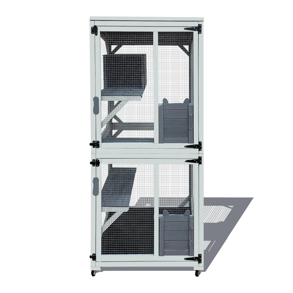 Outdoor Catio Kitty Enclosure With 2 Sliding Door 30.7