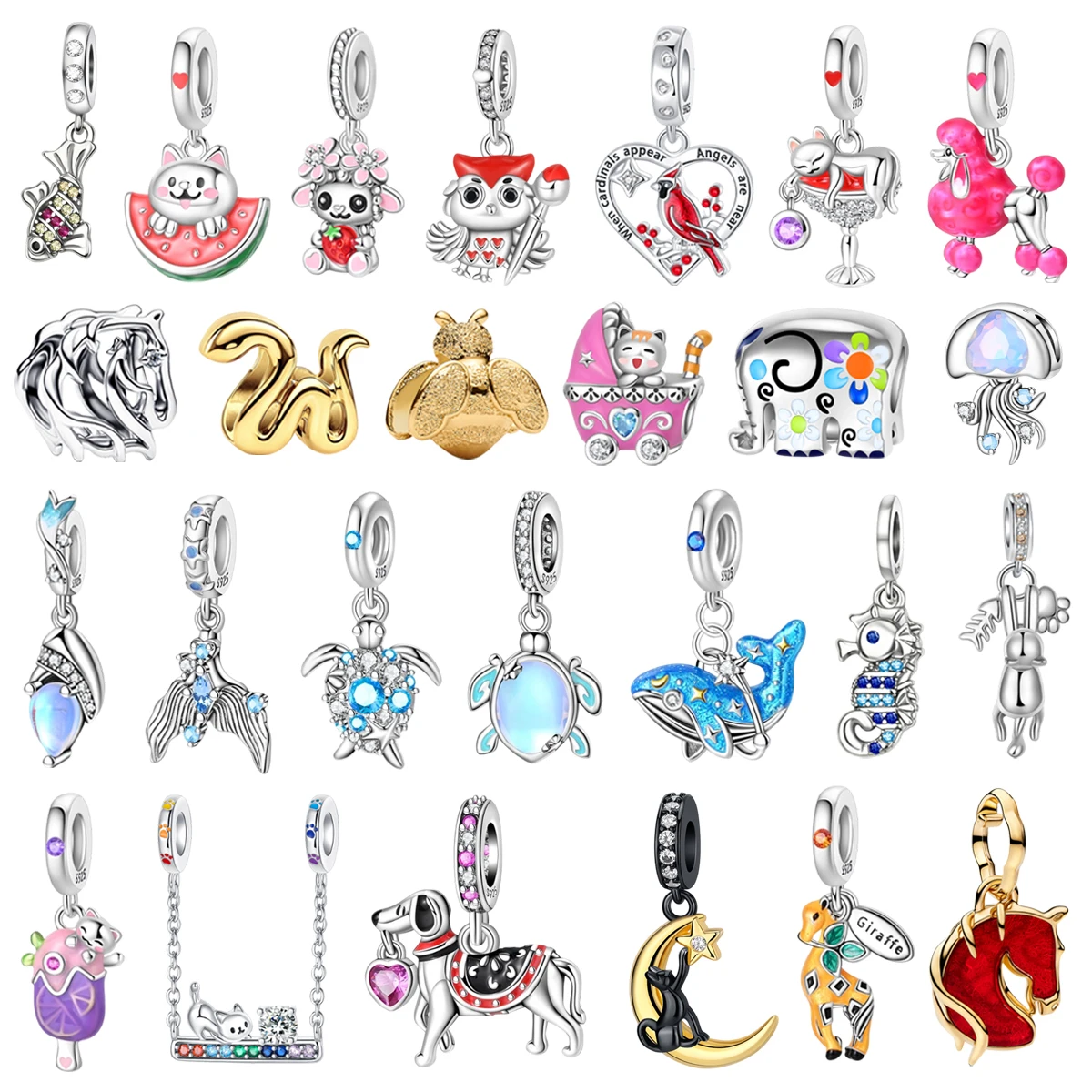 

Оригинальный кулон из серебра 925 пробы с животными (черепаха, бабочка, слон) для женщин, подходит для браслетов, ожерелий, украшений, подарок для женщин.