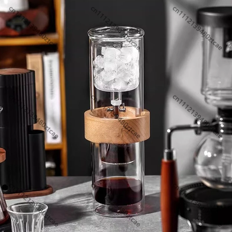 600ml Glass Slow Drip Cold Brew Coffee Maker with Filter Paper, Precise Iced Coffee Dripper Pot for Home & Outdoor Use