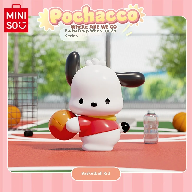 

MINISO Sanrio Surroundings Pochacco Where Are You Going Blind Box Handmade Desktop Ornament Gift for Children's Day Gift Toys