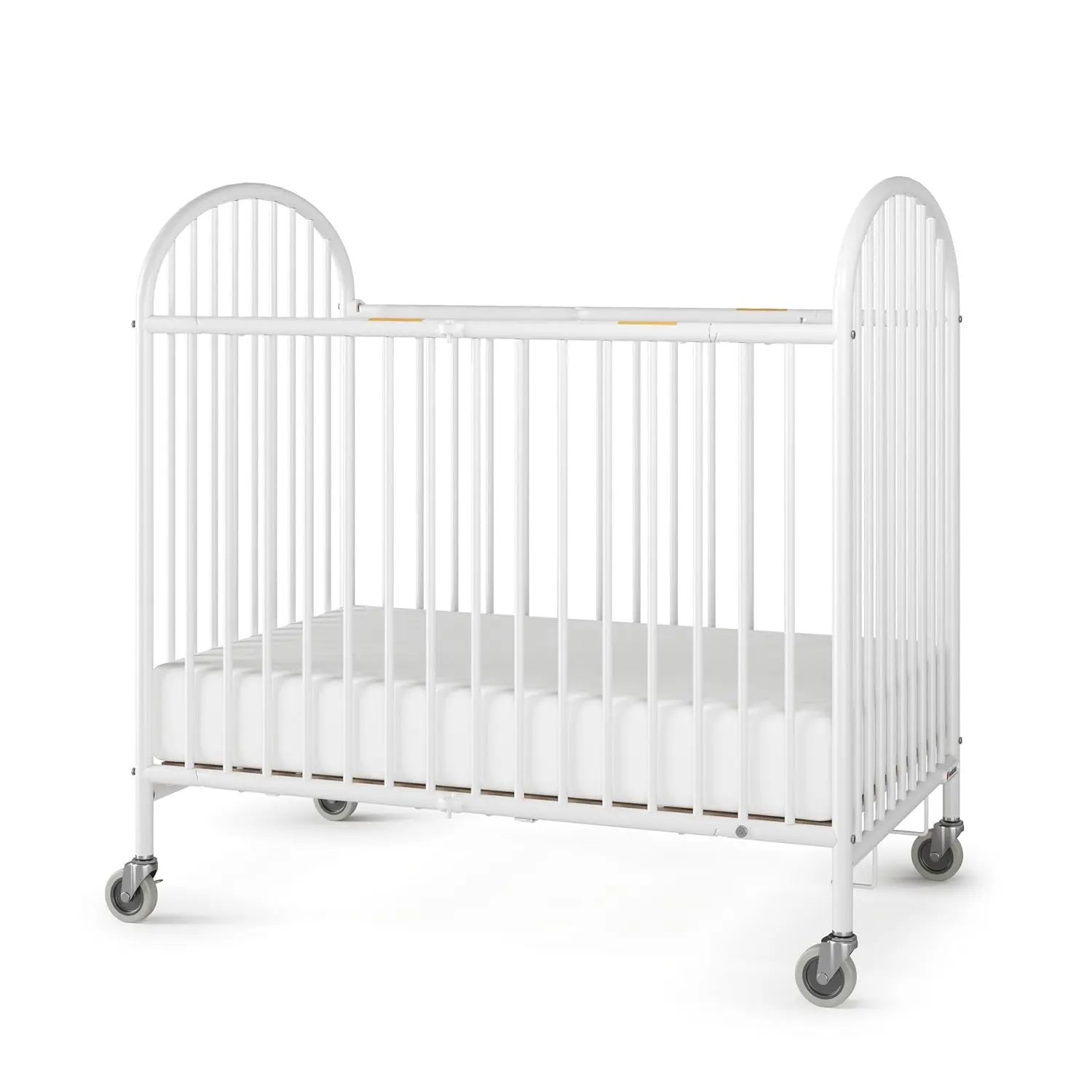 Foundations Pinnacle Steel Folding Crib, Portable Baby Crib with 4