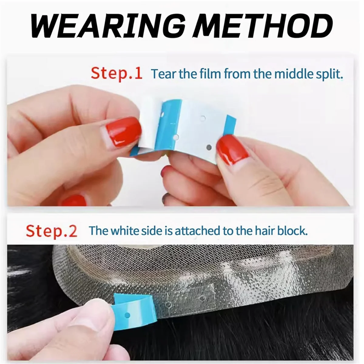 ABGN 36 個ウィッグテープストリップ防水両面ウィッグテープレースウィッグ用ブルー粘着テープウィッグヘアエクステンションかつら