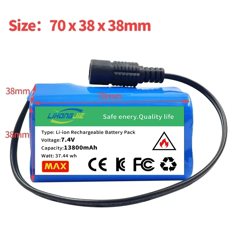 2024 Upgrade 7.4V 12800mAh Battery For T188 T888 2011-5 V007 C18 H18 So on Remote Control RC Fishing Bait Boat Parts