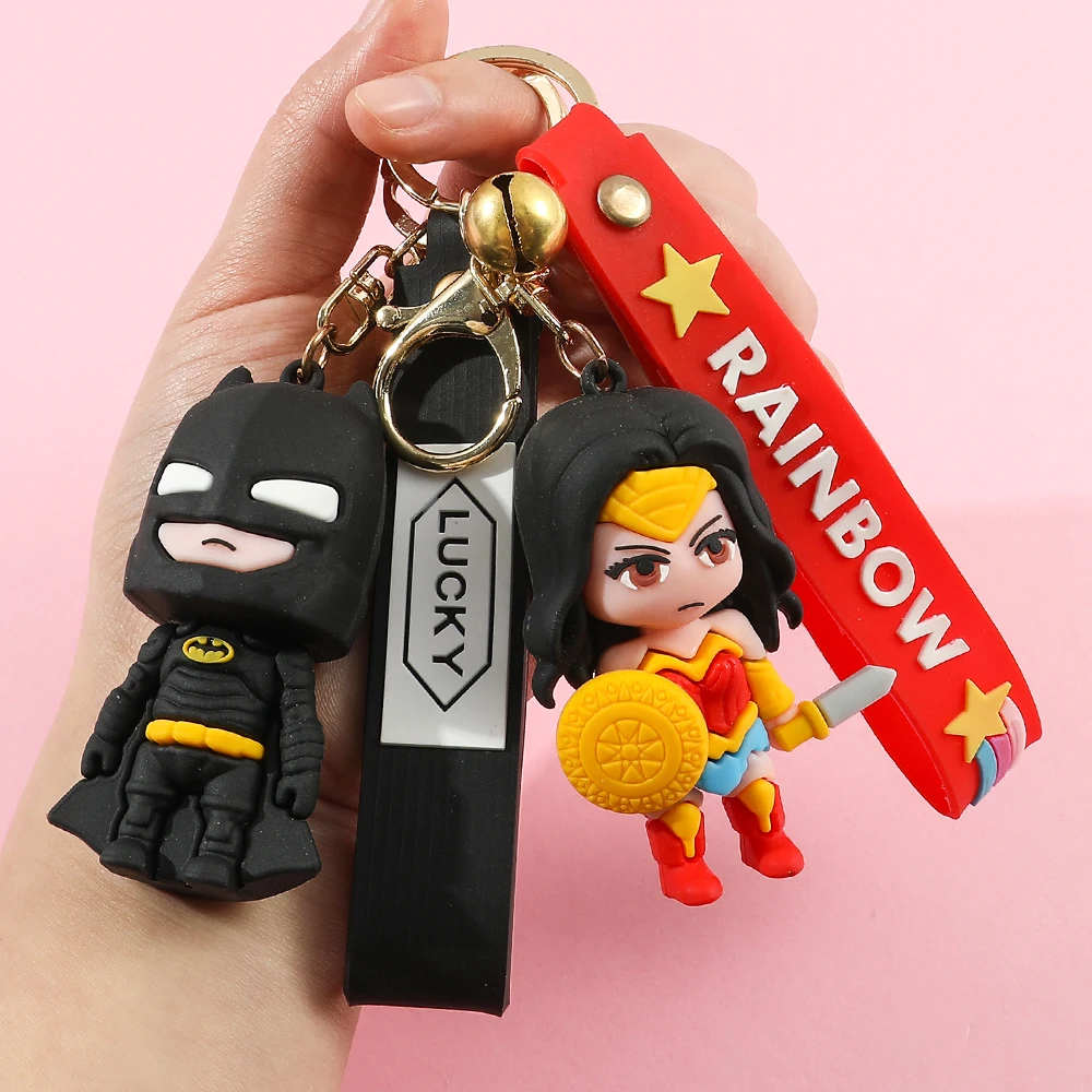 Creative Super Hero Silicone Keychain Pendant Keychain Women's Bag Accessories Men's Car Pendant Keychain Gifts Birthday Gift