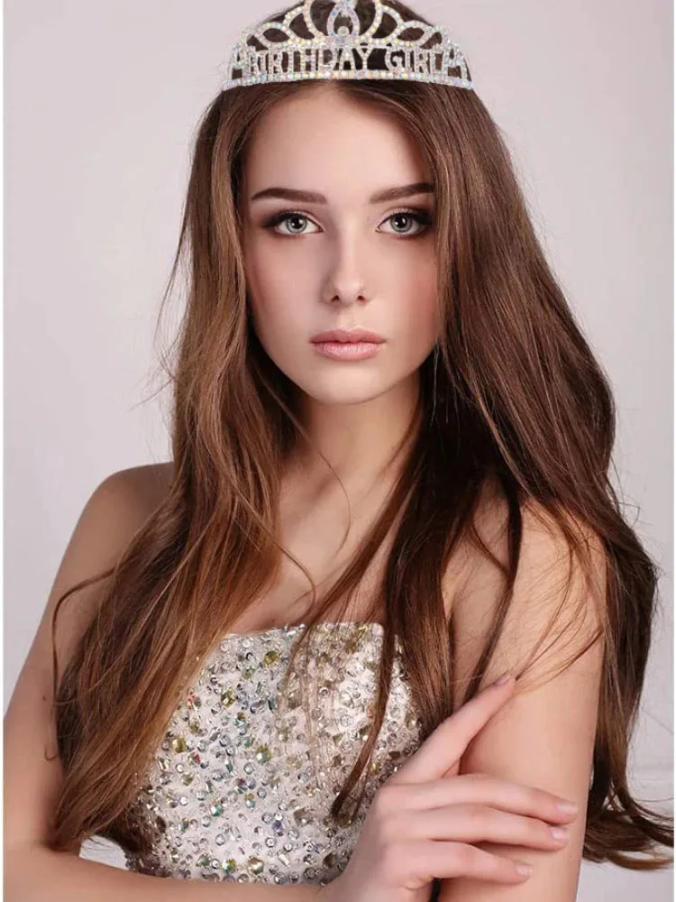 Alles Gute zum Geburtstag Krone Mädchen Tiara Geburtstag Prinzessin Geburtstag Königin Schultergurt Schärpe Set Prinzessin Mädchen Geburtstag Party Dekor – Detail 8