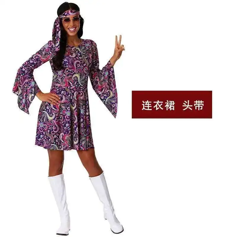 أزياء الهالوين للأطفال لمرحلة الأداء والحفلات وحفلات الكبار للأطفال والحفلات الموسيقية الهبي النسائية التأثيرية