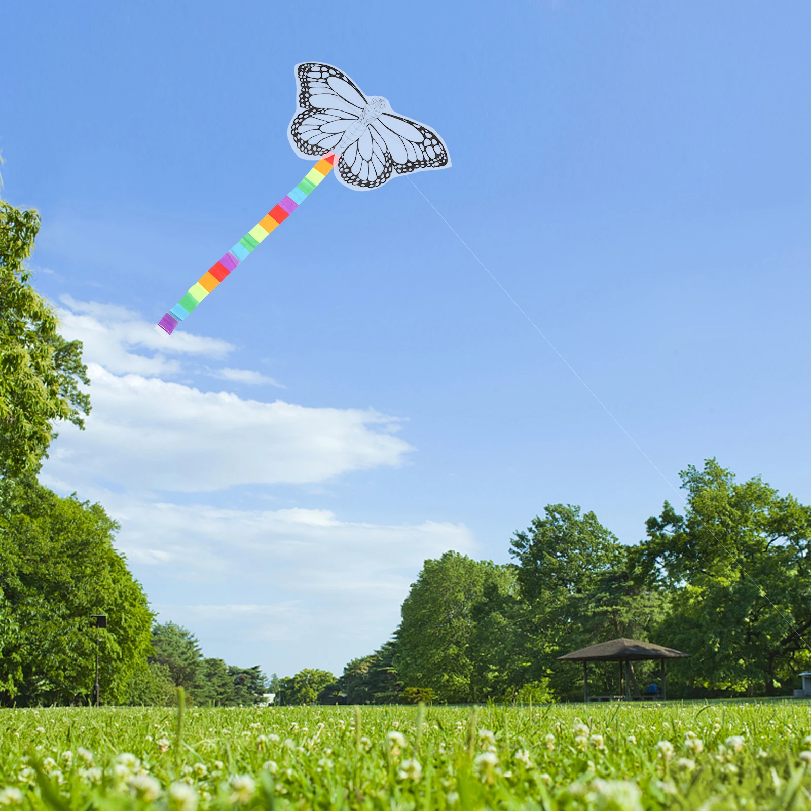 어린이를 위한 휴대용 DIY 연 제작 키트 1세트, 간단한 조립으로 맞춤 제작 가능한 빈 연, 공원, 해변 또는 학교 행사에서 즐기는 날개짓 놀이