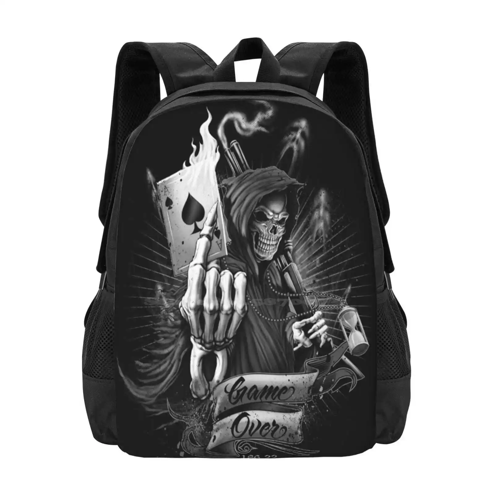 Mochilas de Grim Reaper para la escuela, adolescentes, niñas, bolsas de viaje, siesta, muerte, Reaper Grim, descanso, rasgado, dormir, negro, fantasma escalofriante