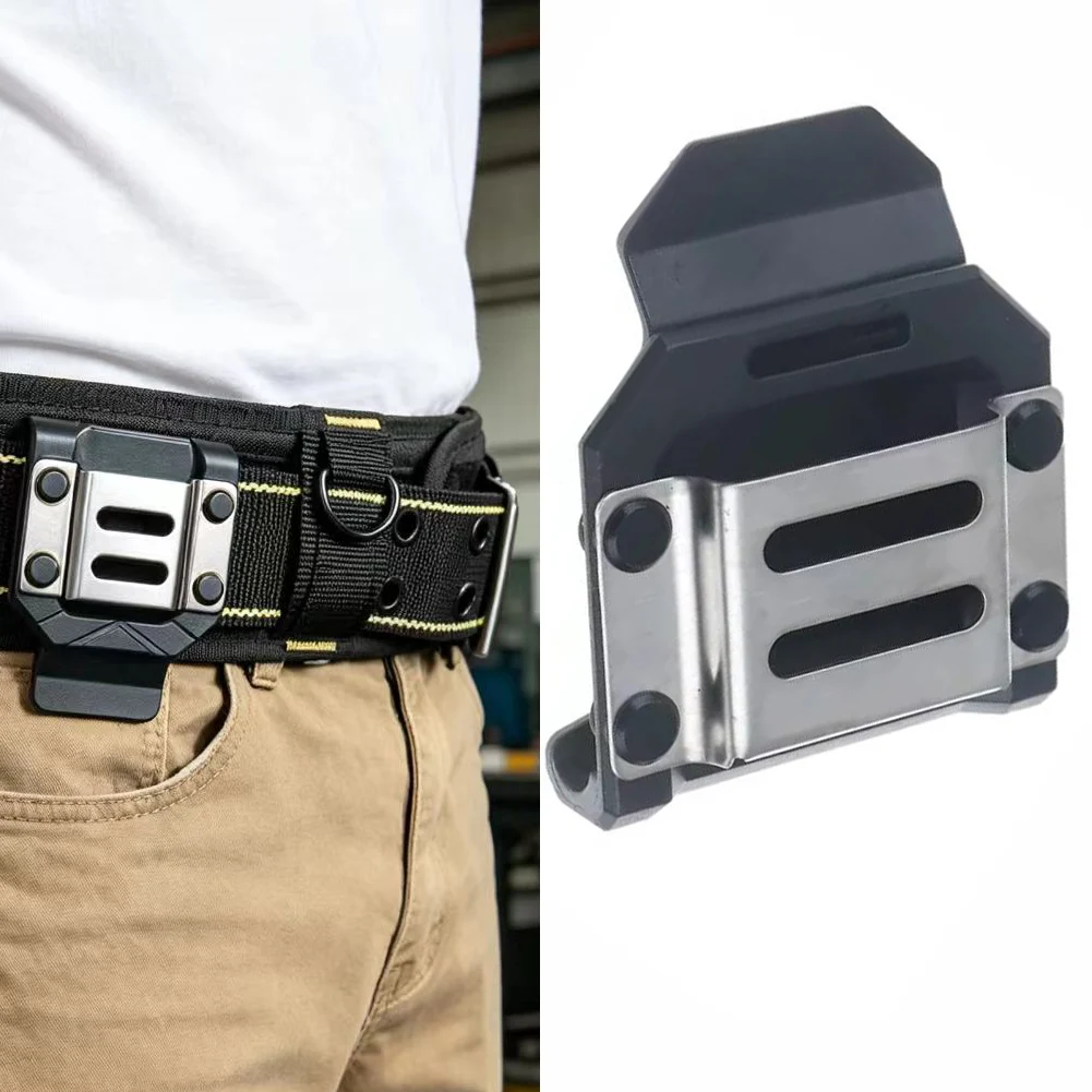 Sturdy Drill Bit Holder for Impact Drills Nail Equipment Belt Clip Mounting System Compatible 7.3x5x9cm Black ABS Material