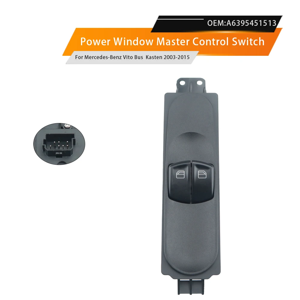 Novo Interruptor Elétrico de Vidro A6395451513 Acessórios Automotivos para Mercedes-Benz Vito Bus Mixto Kasten W639 2003-2015 A6395450713