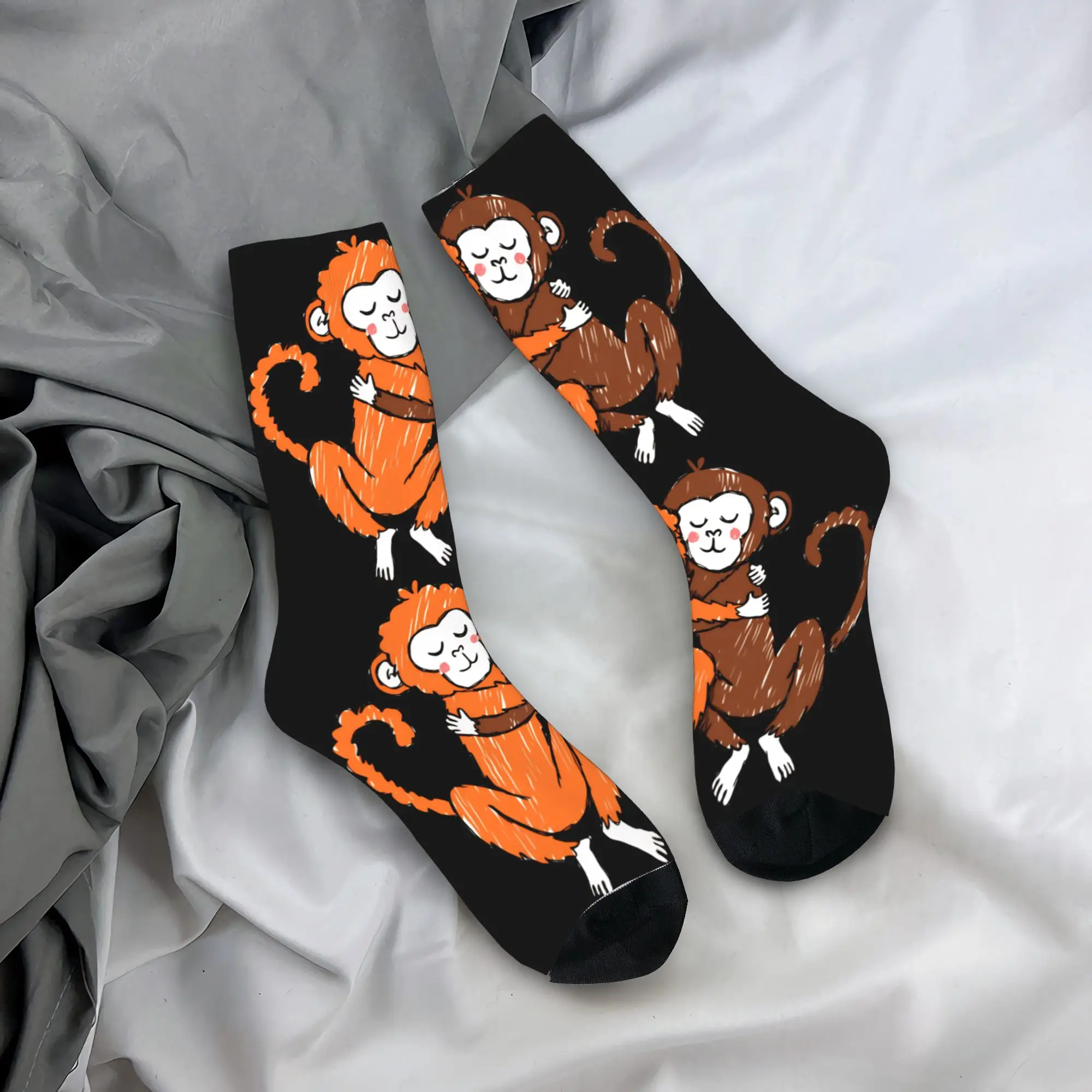 

Punch Monkey Socks Custom Stockings Anti Bacterial Women Men Socks Breathable Autumn Novelty Outdoor Sports Socks