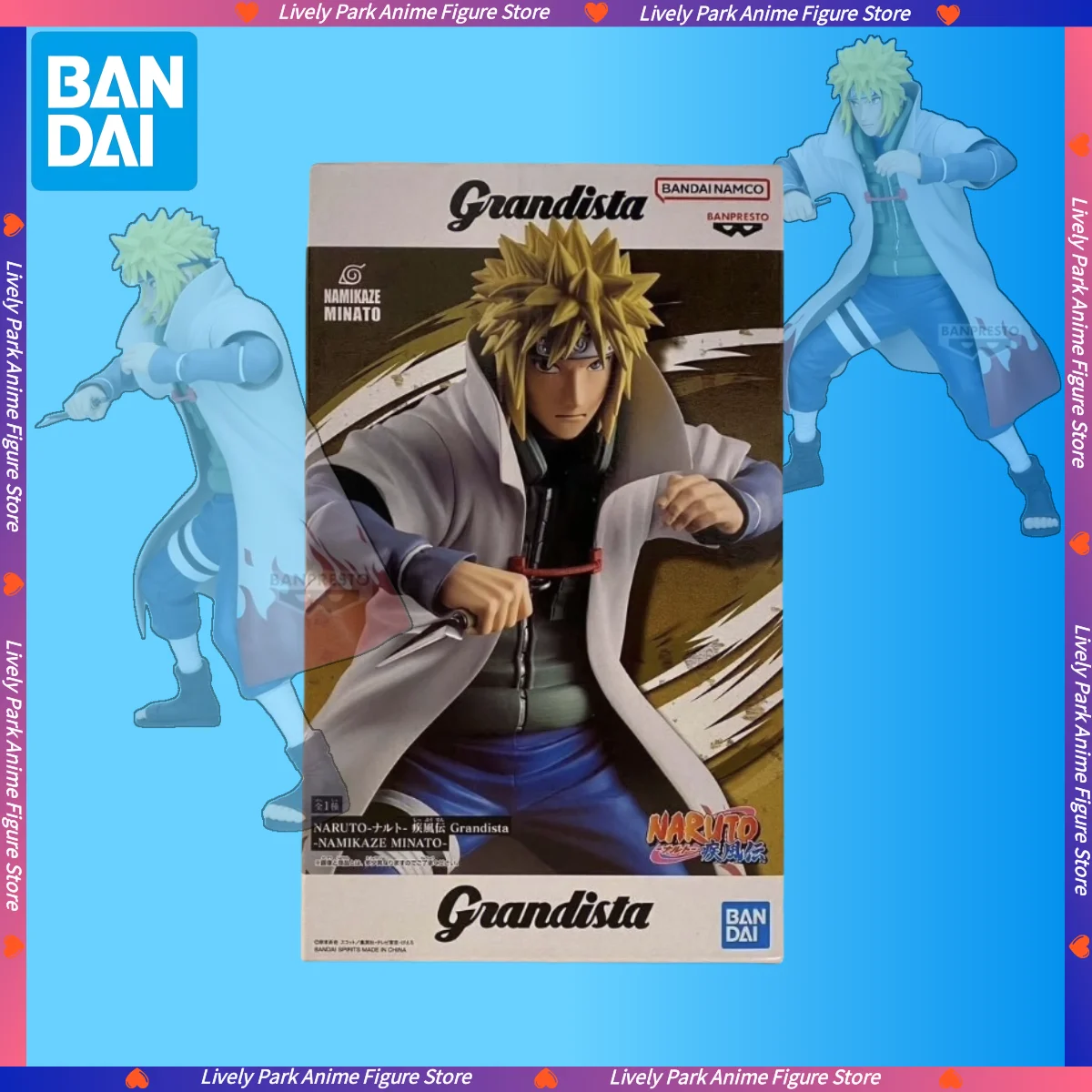 

BANDAI Original NAMIKAZE MINATO Action Toy Figures NARUTO Shippuden Grandista PVC Collectible Model Doll Children Festival Gifts
