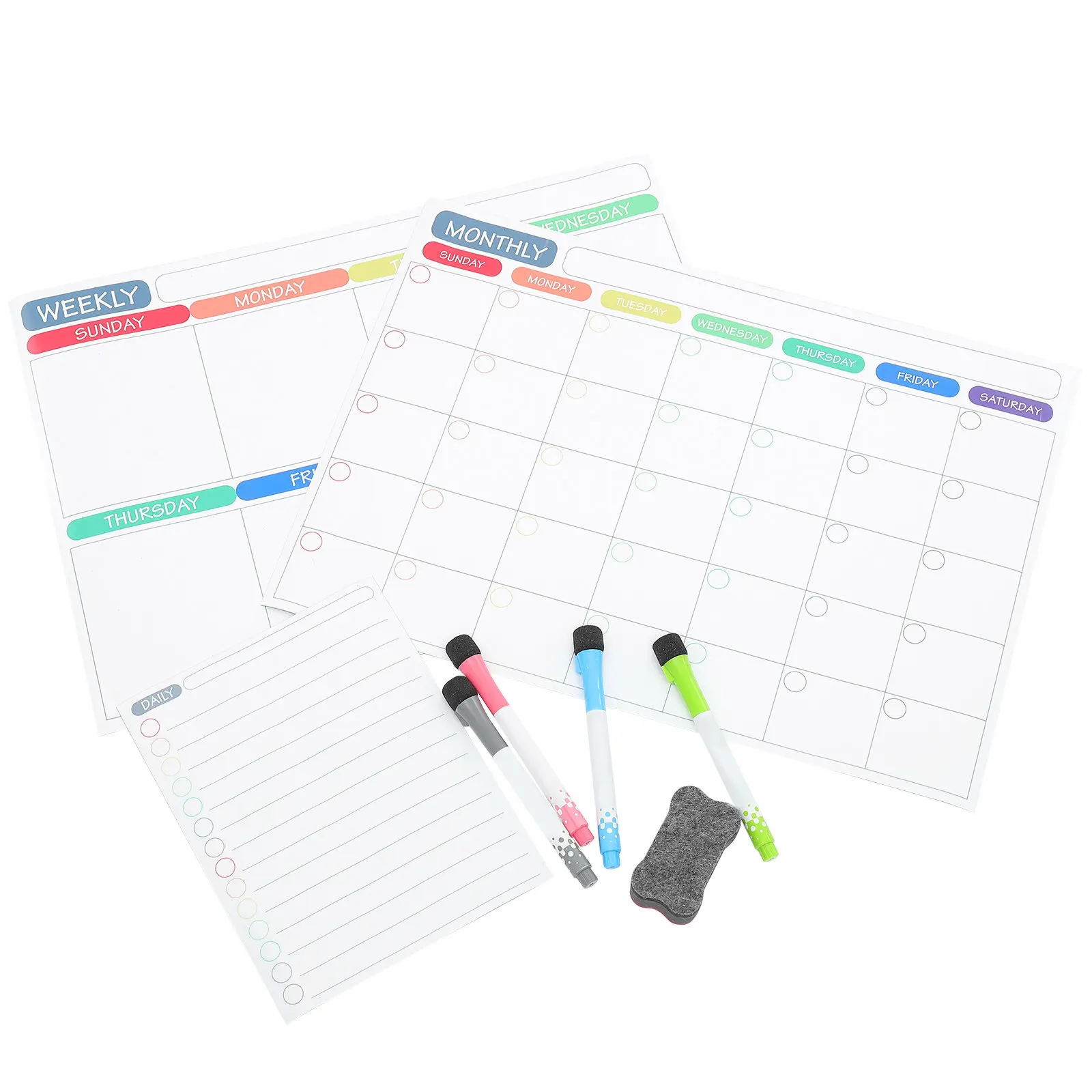 

Набор магнитных планеров-досок для еженедельного и ежемесячного планирования, сухостираемая белая доска для дома, офиса, школы, холодильника