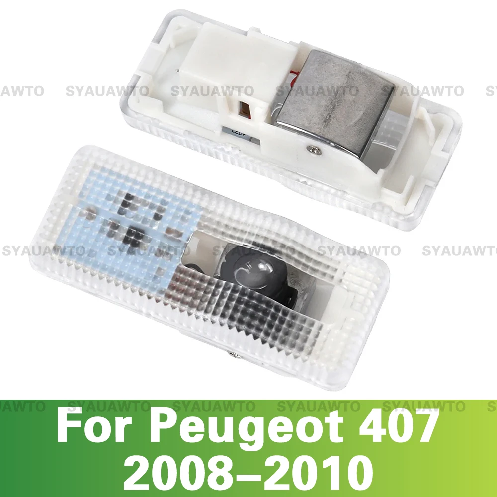 2 Pcs LED Car Door Welcome Light Ghost Shadow Projector Lamp Decoration Accessories For Peugeot 407 2008-2010