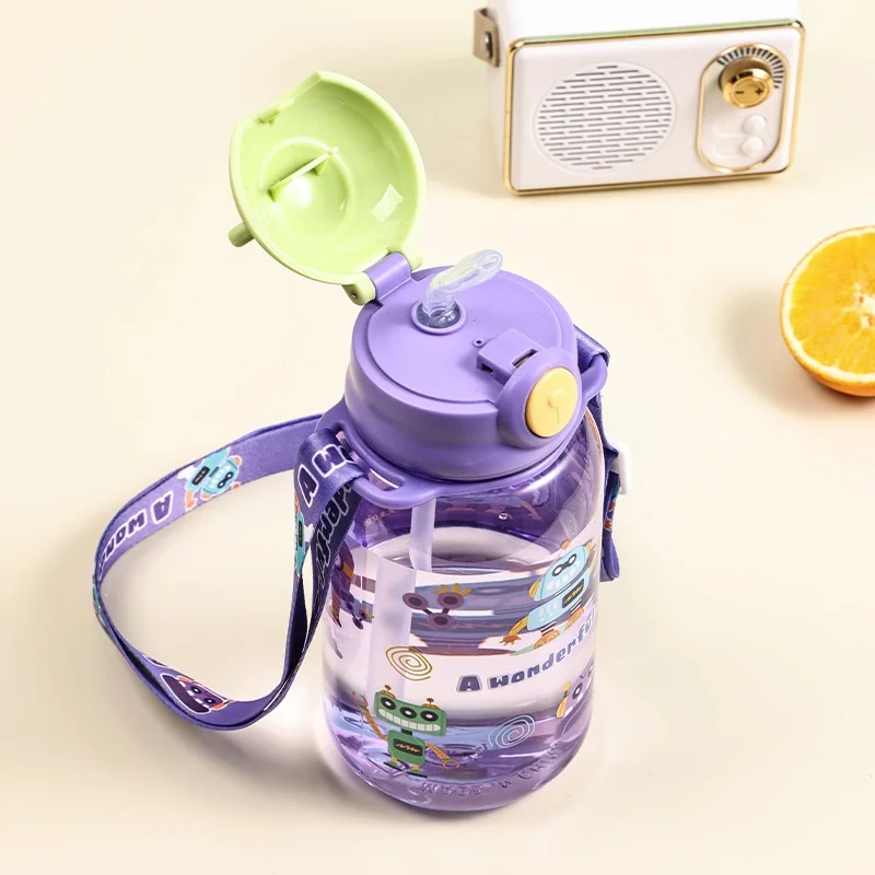BPA-Free Water Bottle with Pop-Up Lid, Cartoon Design, Transparent & Portable Sealed, Ideal for Special Occasions, Holiday Gifts image 5