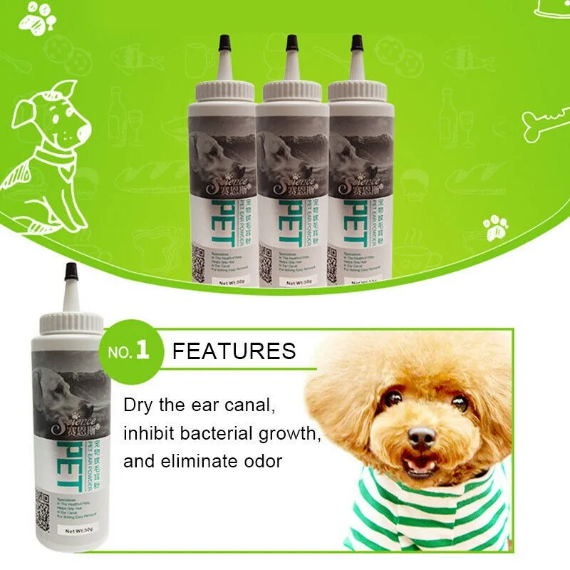 Pet Dogs Cats Ear Powder Painless Hair Removal Powder Pet Health Care For Dogs Cats Pet Ear Health Care Cleaning Supplies