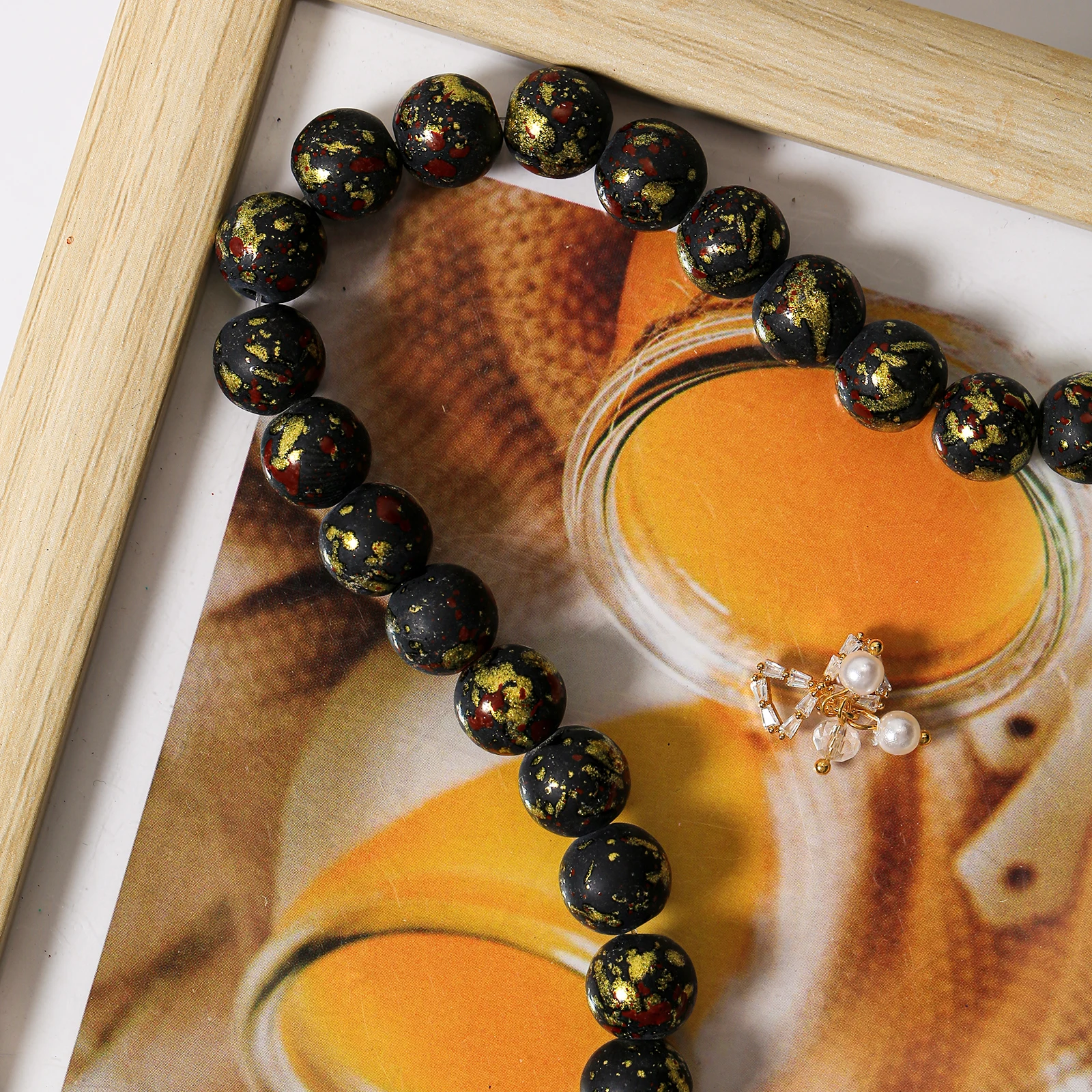 240pcs 10mm Glass Beads Imitating Volcanic Stone for DIY Bracelet Bangle Making 24 Sorts of Colors Could To Choose