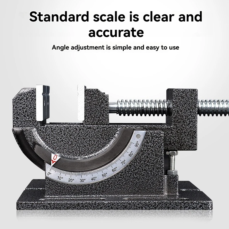 Precision Swivel Bench Vise Adjustable Tilt Angle Desktop Workbench Flat Head Clamping Vice