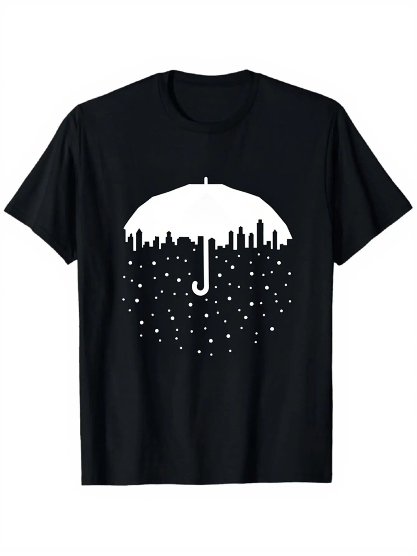 Damen Kurzarm-Rundhals-T-Shirt, Lässiges Sommer-Oberteil mit Regentropfen-Print, Alltagskleidung Grafik-Sommer-Streetwear mit Persönlichkeit
