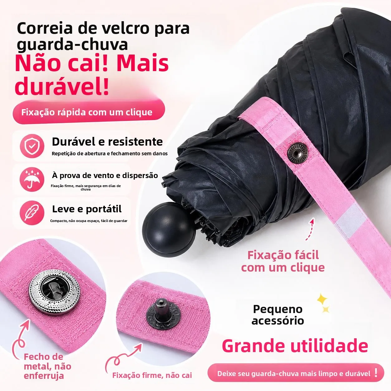 black-magic-adhesive-button-umbrella-repair-part-women's-special-umbrella-strap-buckle-replacement-no-sewing-needed