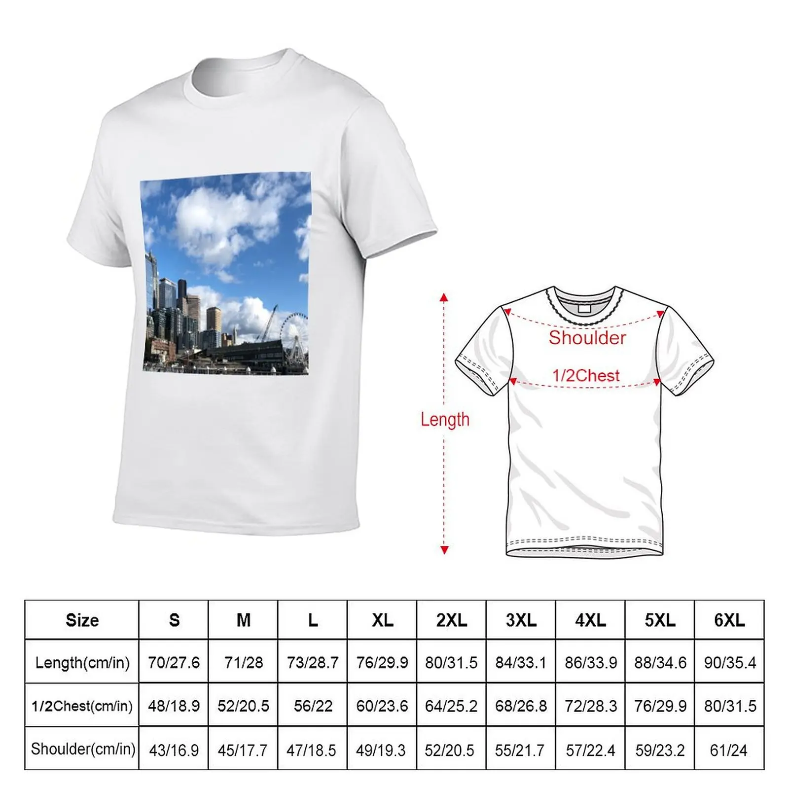 Sunny Autumn day in Seattle T-Shirt man t shirt summer t shirt man plain T-Shirt