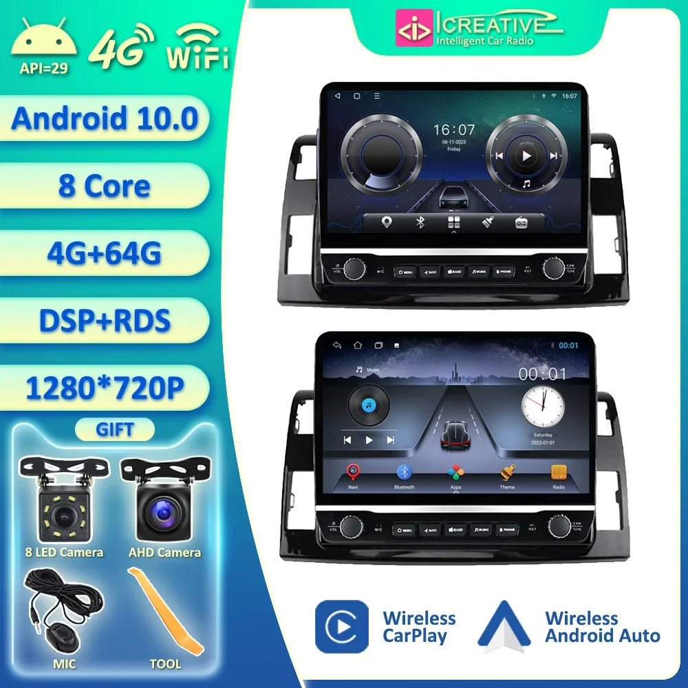 Knob IPS Android Auto Radio Car Stereo Multimedia Audio Video Player GPS CarPlay DVD For Toyota Previa 3 XR50 Estima 2006 - 2019