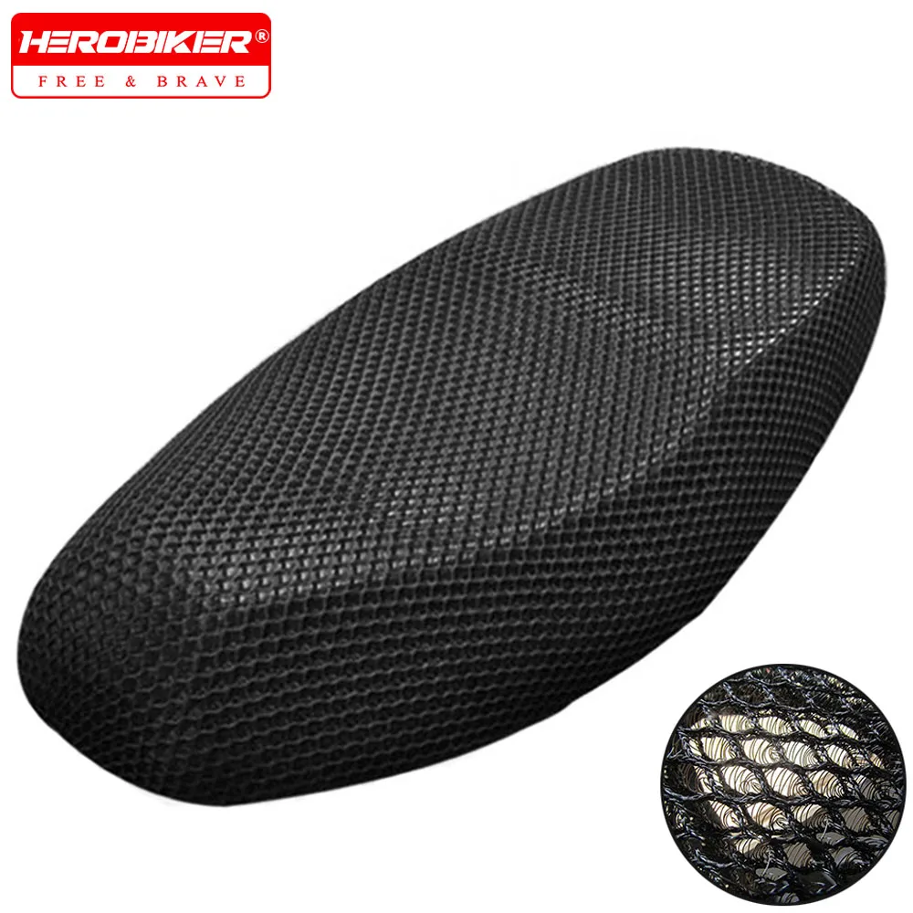 Summer Motorcycle Scooter Seat Cover Electric Breathable Motorcycle Accessories Sun 3D Black Protection Heat Insulation Seat Net