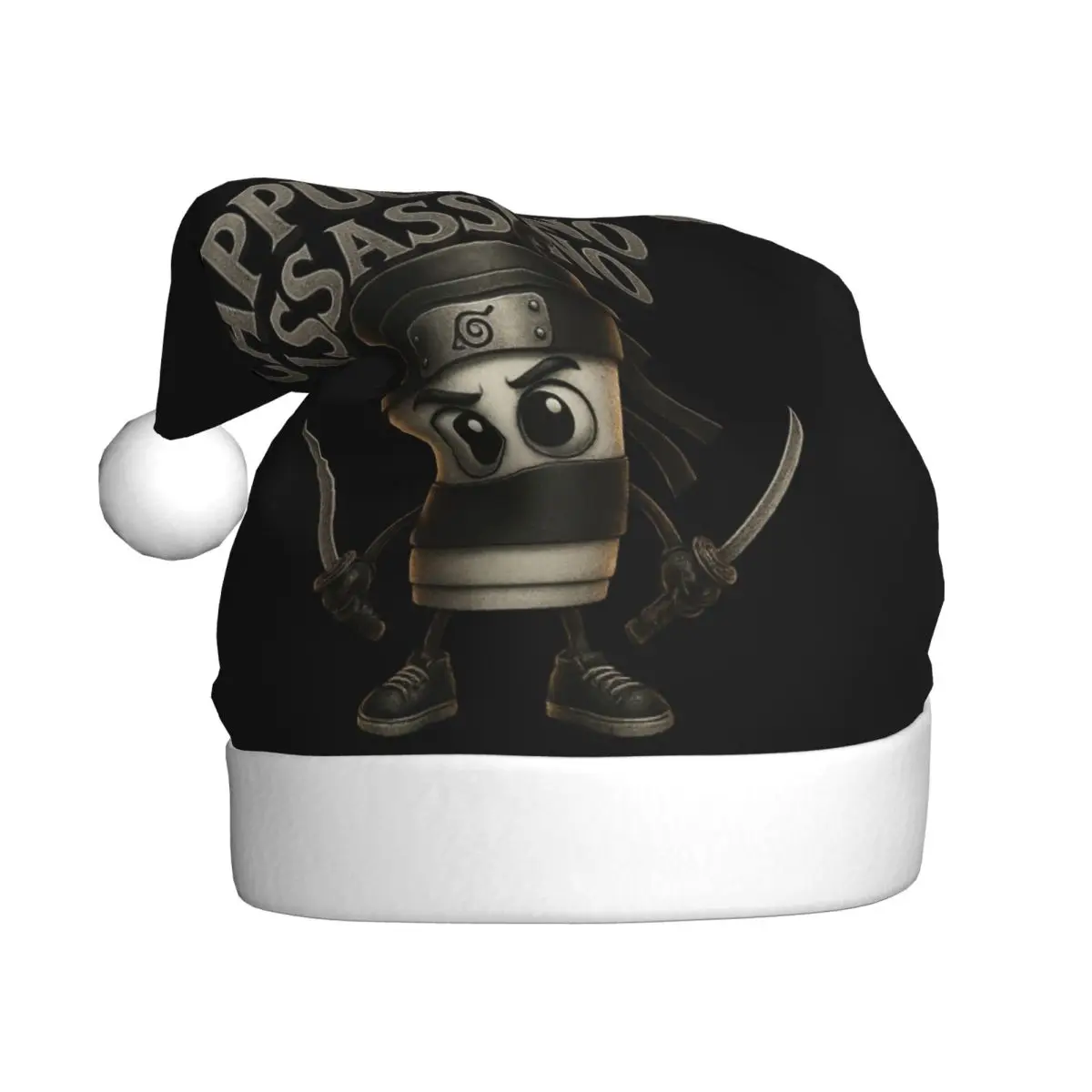 Italian Brainrot Capuccino Assassino Cartoon Christmas Hats for Adult Funny Ballerina Cappuccina Santa Hat Cap Christmas Gift