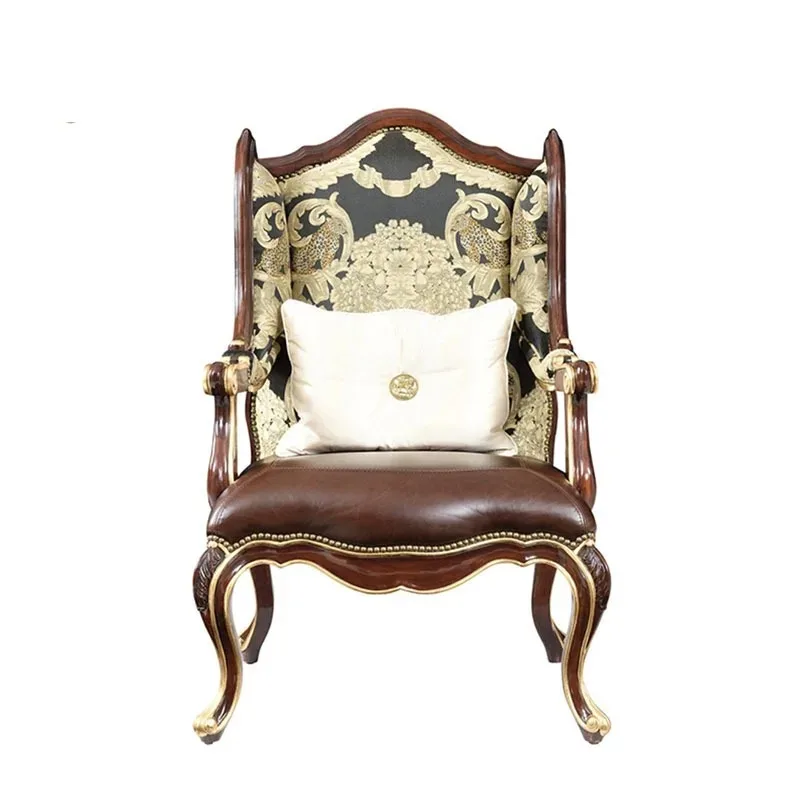 English leisure chair tiger chair mahogany living room single sofa mansion book chair