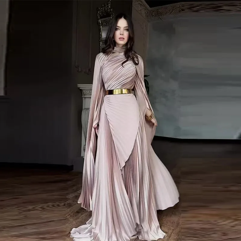 Muslim Dress Abaya Women Party Dresses Irregular Folds Jalabiya Kaftan Vestidos Arab Long Robe Ramadan Morocco Dubai Abayas