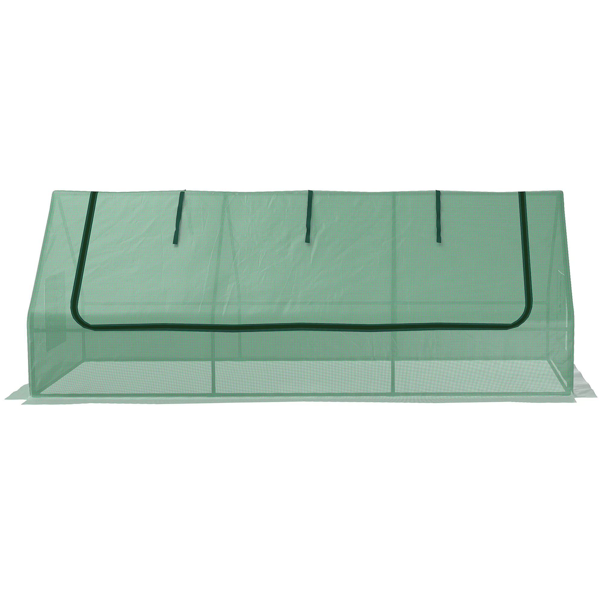 Mini serre avec fenêtres en maille rétractables, couverture en PE résistante aux UV, 240 x 90 x 90 cm, toit incliné pour l'évacuation de l'eau de pluie, prolonge la saison de culture des plantes et des semis de jardin