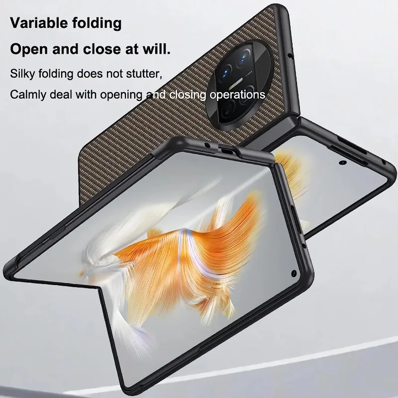 

Чехол для Huawei Mate X3, тонкий чехол для телефона из искусственной кожи премиум-класса с текстурой углеродного волокна, устойчивый к царапинам защитный чехол