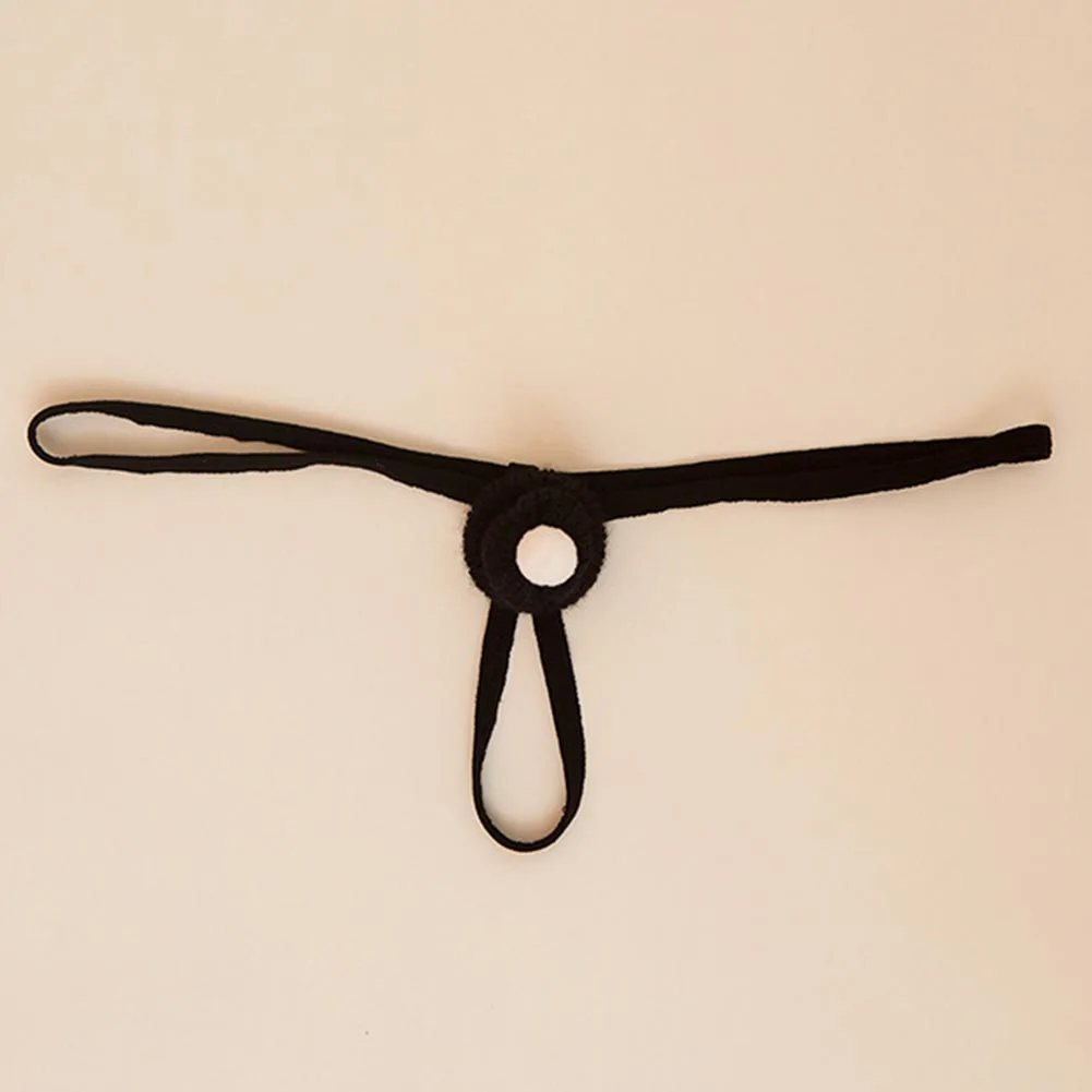 

Men Cock Christmas Hat G-Strings Thongs Soft Sleep T-back Crotchless Underpants Hollow Out Underwear Exposed Butt Thong Fashion