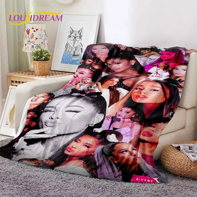 3D Ariana Grande Cat Ari Singer coperta di flanella morbida per letti divano camera da letto Picnic, coperta per copertura regalo per il tempo