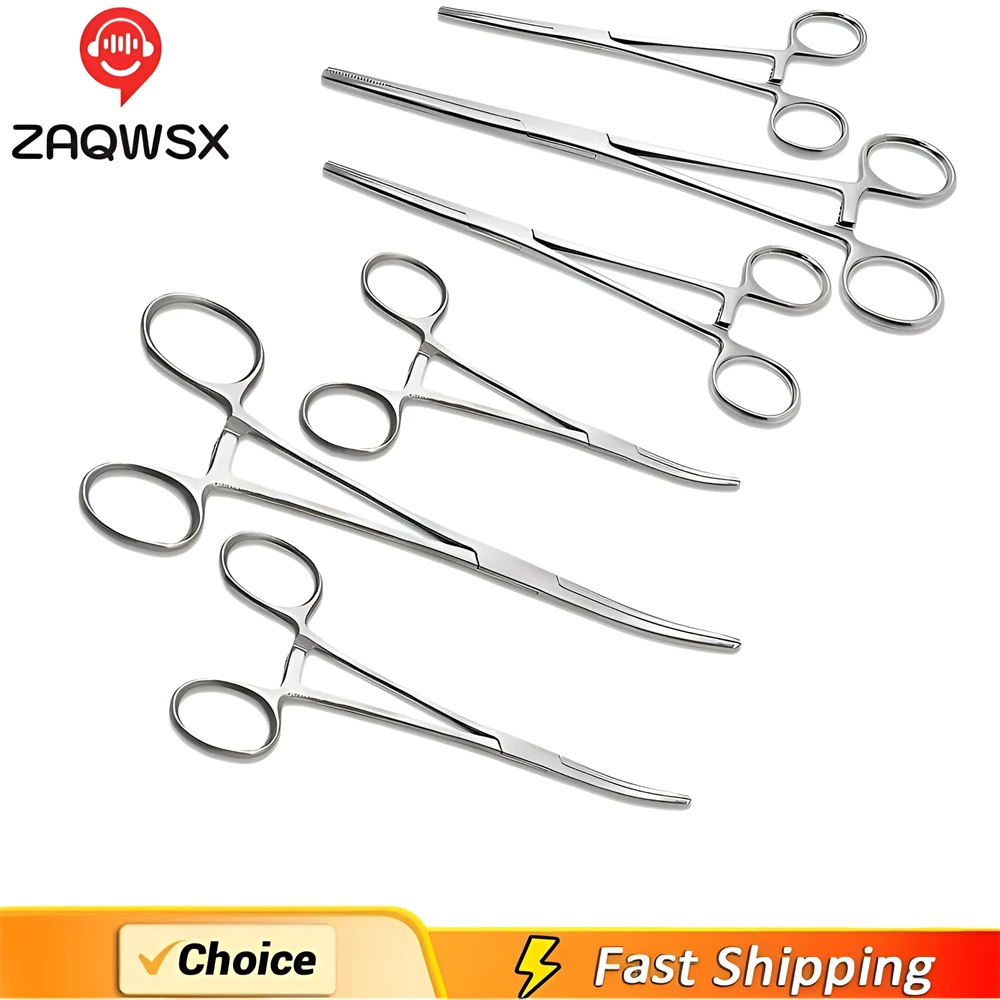 Stainless Steel Hemostatic Forceps Vascular Forceps Surgical Clips Straight Elbow Large and Small Mosquito Clips Complete Models