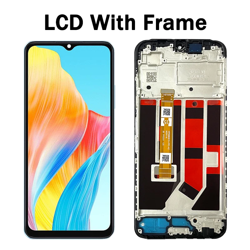 Wyświetlacz 6.56 cala do Oppo A18 CPH2591, wyświetlacz LCD z ramką, ekran dotykowy, digitizer, zespół do wymiany wyświetlacza Oppo A18 — zdjęcie produktu 3