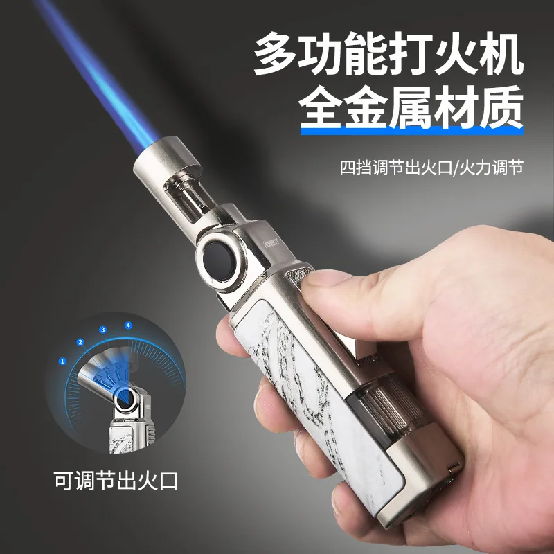 High temperature handheld spray gun straight to blue flame high firepower metal welding gun spray gun lighter outdoor windproof