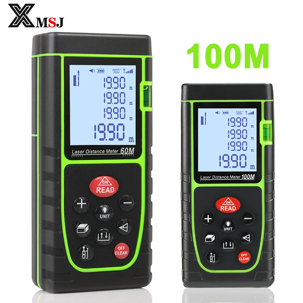 

XMSJ профессиональный лазерный дальномер 40 м 60 м 80 м 100 м дальномер для строительства и дома Точная измерительная лента лазерный дальномер