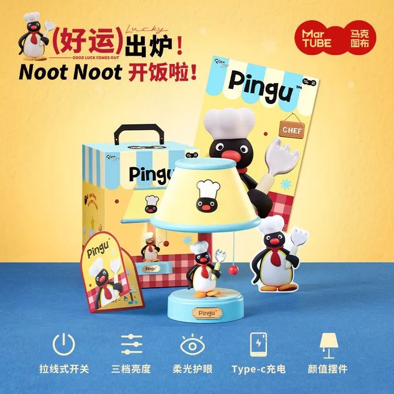 

Martube New Pingu Chef Series Desk Lamp Bedroom Girls Desktop Ornaments Atmosphere Lamp Pingu Nightlight Decor Birthday Gifts